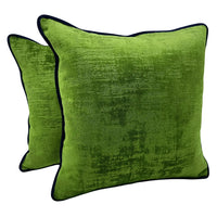 Green Velvet Pillow Covers (16x16, Set of 2)