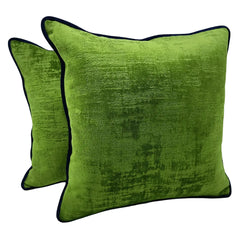 Green Velvet Pillow Covers (16x16, Set of 2)