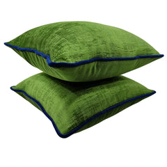 Green Velvet Pillow Covers (16x16, Set of 2) - Hover Image