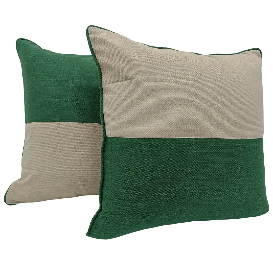 Green & Beige Pillow Covers (18x18, Set of 2) | ZIPCushions