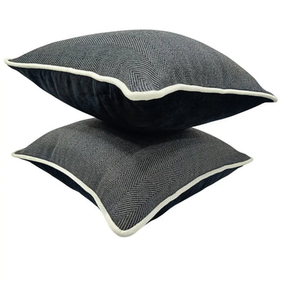 Herringbone Pattern Pillow Covers (16x16, Set of 2) - Alternate image