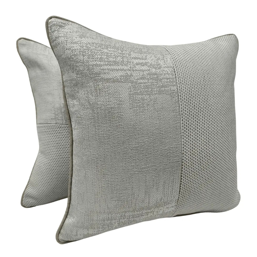 Silver Textured Sunbrella Pillow Covers (16x16, Set of 2) | ZIPCushions