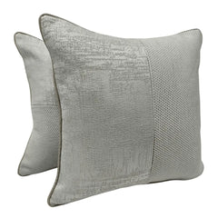 Silver Textured Sunbrella Pillow Covers (16x16, Set of 2)
