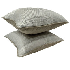 Silver Textured Sunbrella Pillow Covers (16x16, Set of 2) - Hover Image