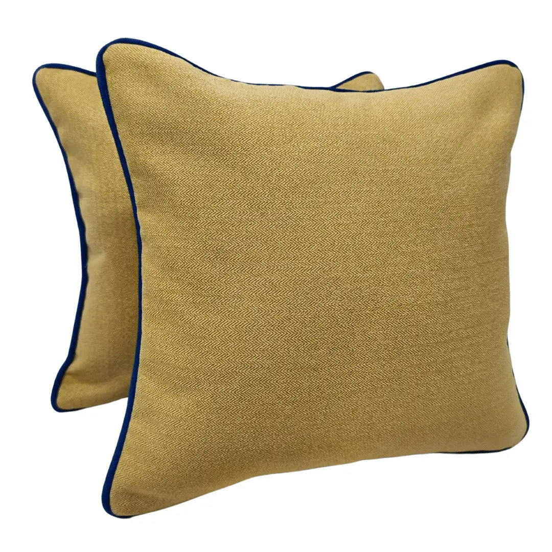 Mustard Herringbone Pillow Covers (16x16, Set of 2) | ZIPCushions