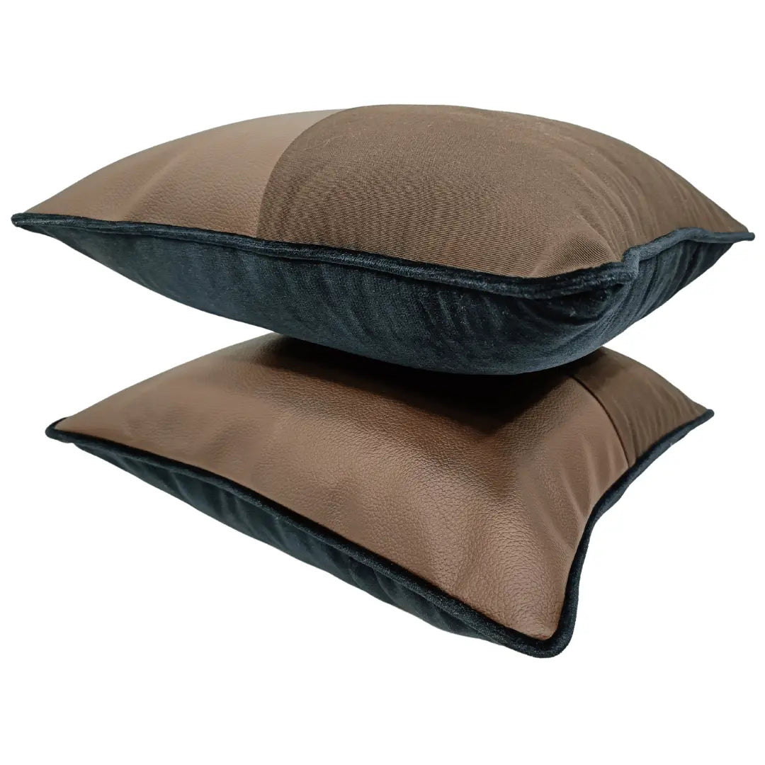 Brown and Black Double Tone Pillow Covers (16x16, Set of 2) |  ZIPCushions