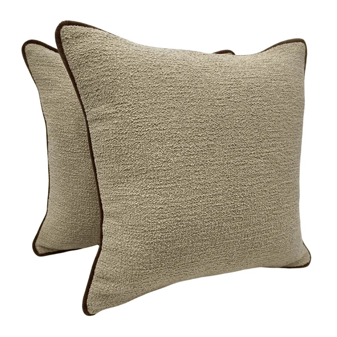 Beige Bouclé Pillow Covers (16x16, Set of 2) | ZIPCushions