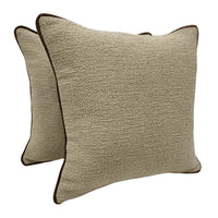 Beige Bouclé Pillow Covers (16x16, Set of 2)