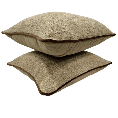 Beige Bouclé Pillow Covers (16x16, Set of 2) - Alternate image