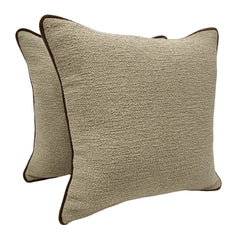 Beige Bouclé Pillow Covers (16x16, Set of 2)