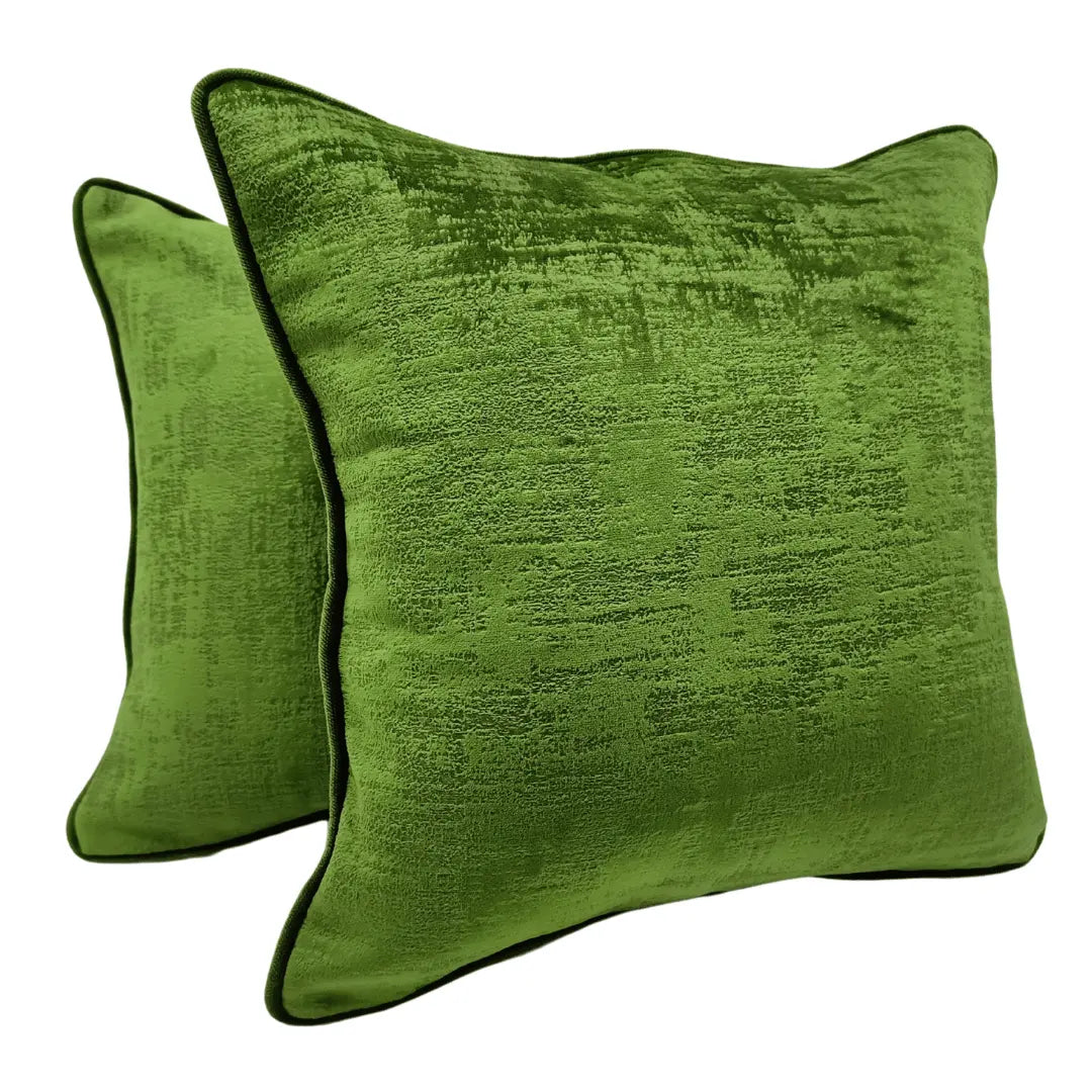 Green Velvet Double Tone Pillow Covers (16x16, Set of 2) | ZIPCushions