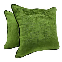 Green Velvet Double Tone Pillow Covers (16x16, Set of 2)