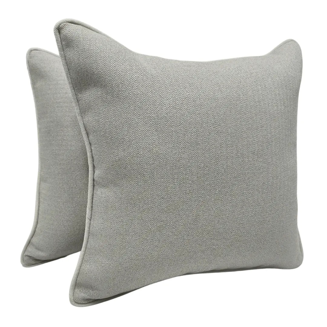 Soft Grey Herringbone Pillow Covers (16x16, Set of 2) | ZIPCushions