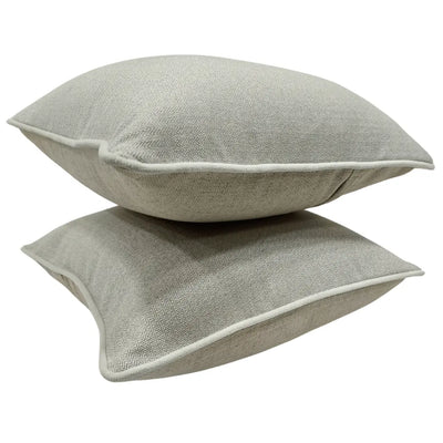 Soft Grey Herringbone Pillow Covers (16x16, Set of 2) - Alternate image