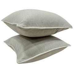 Soft Grey Herringbone Pillow Covers (16x16, Set of 2) - Hover Image