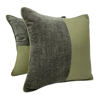 Green Velvet Dual Tone Pillow Covers (16x16, Set of 2)
