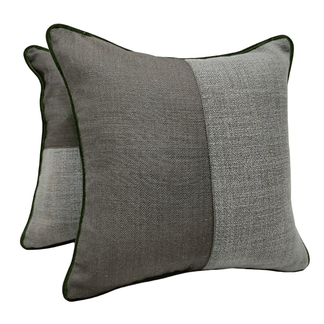 Grey and Blue Dual Tone Pillow Covers (16x16, Set of 2) | ZIPCushions
