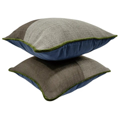 Grey and Blue Dual Tone Pillow Covers (16x16, Set of 2) - Hover Image