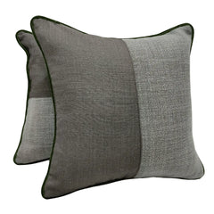 Grey and Blue Dual Tone Pillow Covers (16x16, Set of 2)