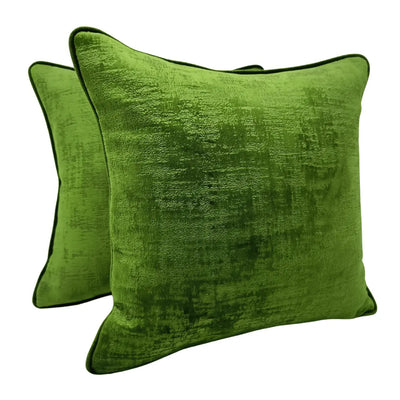 Green Velvet Pillow Covers (16x16, Set of 2)