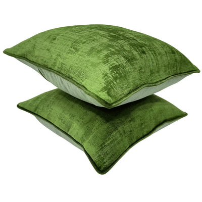 Green Velvet Pillow Covers (16x16, Set of 2) - Alternate image