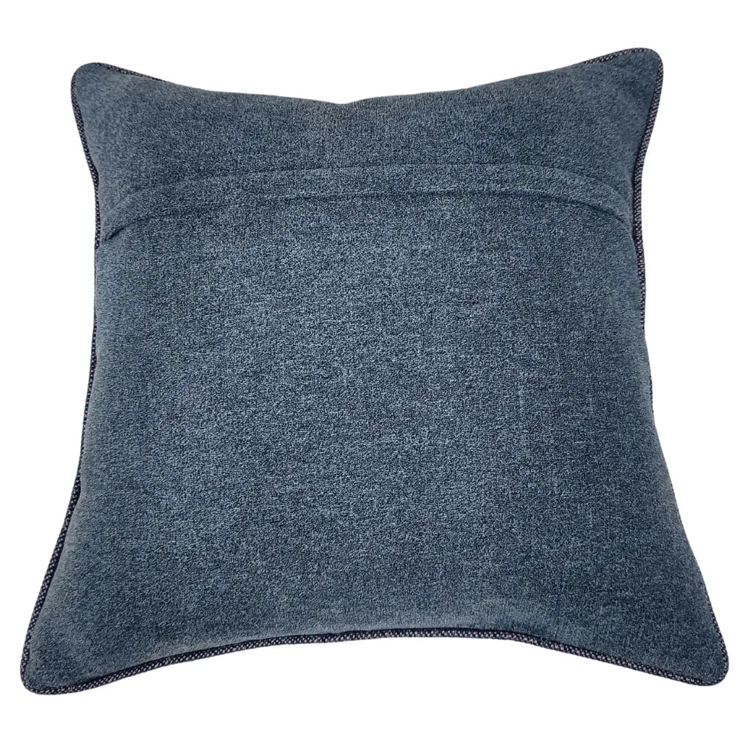 Blue Leather and Velvet Dual Tone Pillow Covers (16x16, Set of 2) |  ZIPCushions