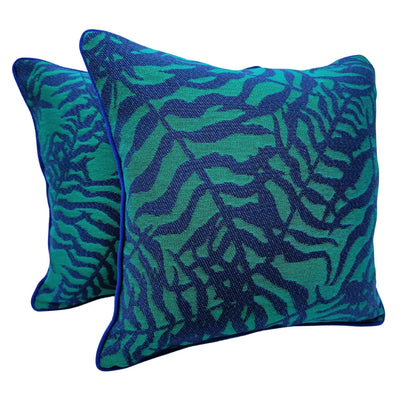 Tropical Leaf Pattern Cushion Covers (16x16, Set of 2)
