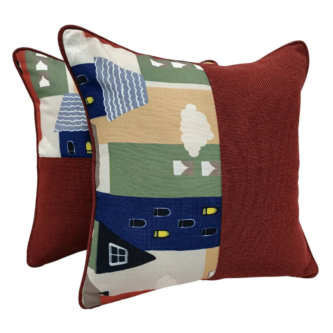 Rustic Charm Printed Cushion Covers (16x16, Set of 2) | ZIPCushions
