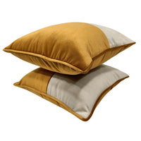 Golden Elegance Dual Tone Pillow Covers (16x16, Set of 2)