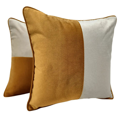 Golden Elegance Dual Tone Pillow Covers (16x16, Set of 2)