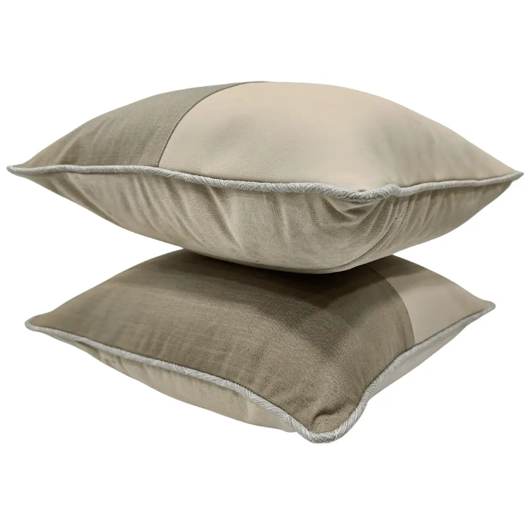 Beige & Taupe Dual-Tone Pillow Covers (16x16, Set of 2) |  ZIPCushions