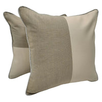 Beige & Taupe Dual-Tone Pillow Covers (16x16, Set of 2)
