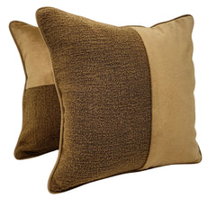 Brown Dual-Tone Pillow Covers (16x16, Set of 2)