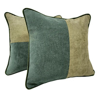 Dual-Tone Green Luxe Pillow Covers (16x16, Set of 2)