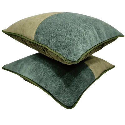 Dual-Tone Green Luxe Pillow Covers (16x16, Set of 2) - Alternate image