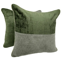 Emerald & Grey Velvet Accent Pillow Covers (16x16, Set of 2) |  ZIPCushions