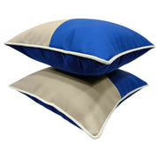 Blue & Beige Dual-Tone Pillow Covers (16x16, Set of 2) | ZIPCushions