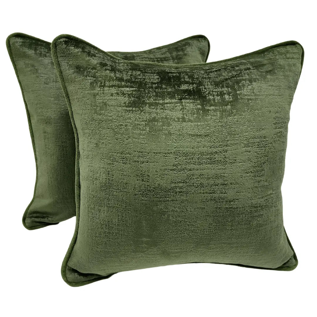 Deep Green Velvet Luxe Pillow Covers (16x16, Set of 2) |  ZIPCushions