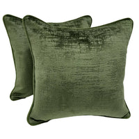 Deep Green Velvet Luxe Pillow Covers (16x16, Set of 2)