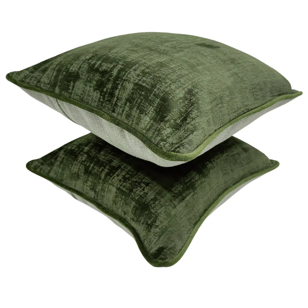 Deep Green Velvet Luxe Pillow Covers (16x16, Set of 2) |  ZIPCushions