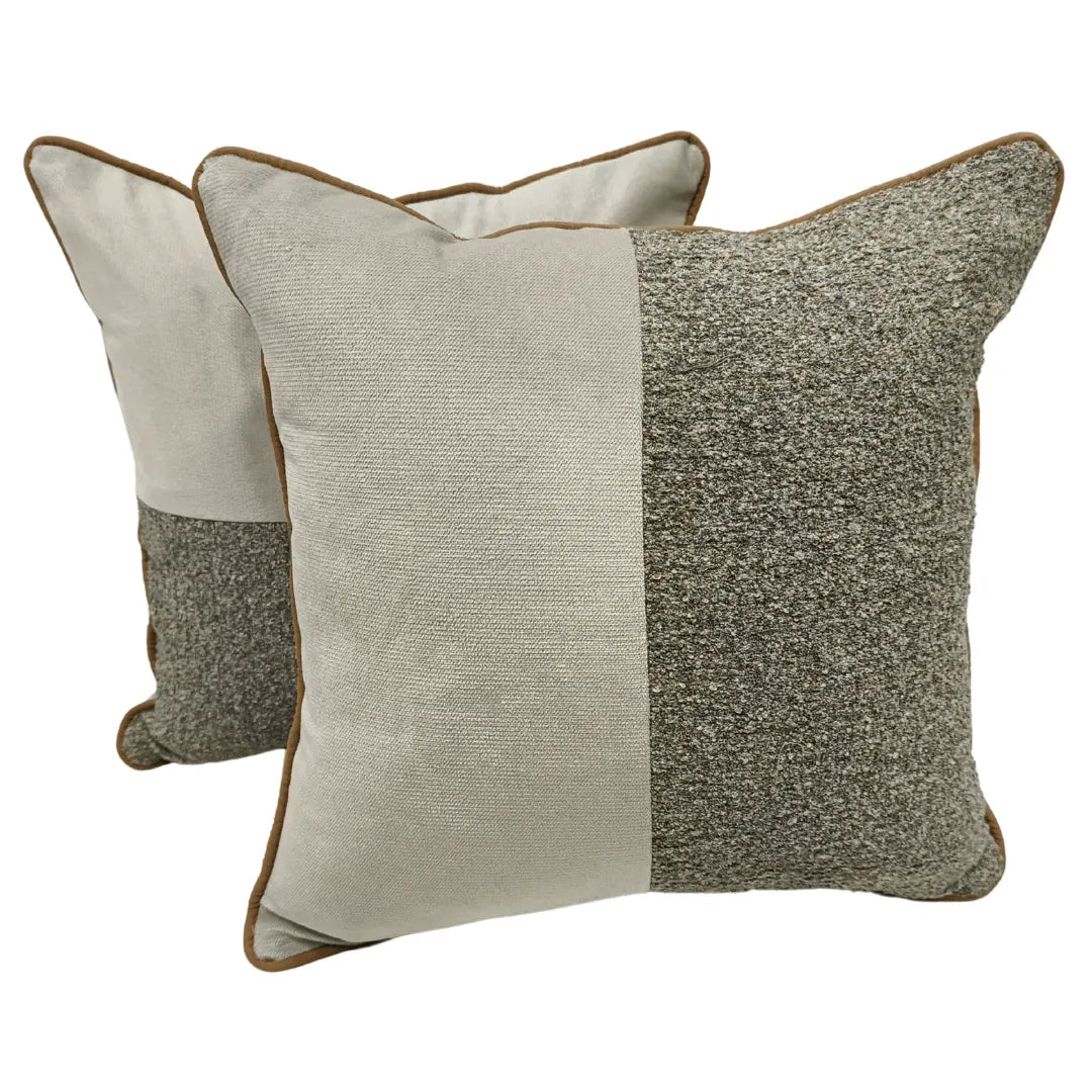 Modern Textured Dual-Tone Pillow Covers (16x16, Set of 2) | ZIPCushions