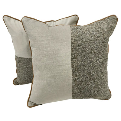 Modern Textured Dual-Tone Pillow Covers (16x16, Set of 2)