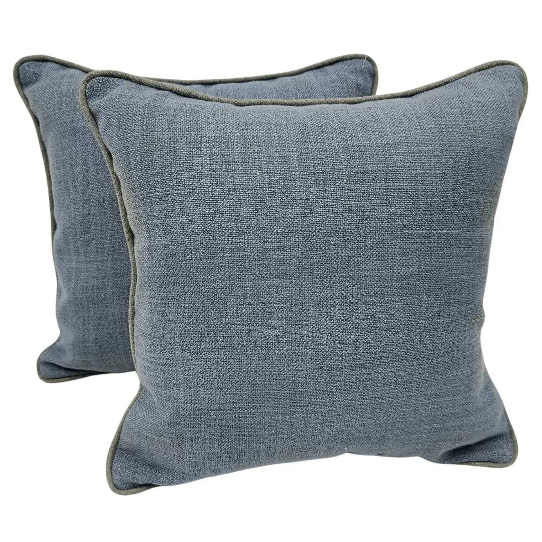 Muted Blue Textured Pillow Covers (16x16, Set of 2) | ZIPCushions