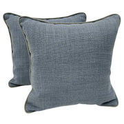 Muted Blue Textured Pillow Covers (16x16, Set of 2) | ZIPCushions