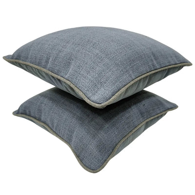 Muted Blue Textured Pillow Covers (16x16, Set of 2) - Alternate image