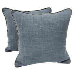 Muted Blue Textured Pillow Covers (16x16, Set of 2)