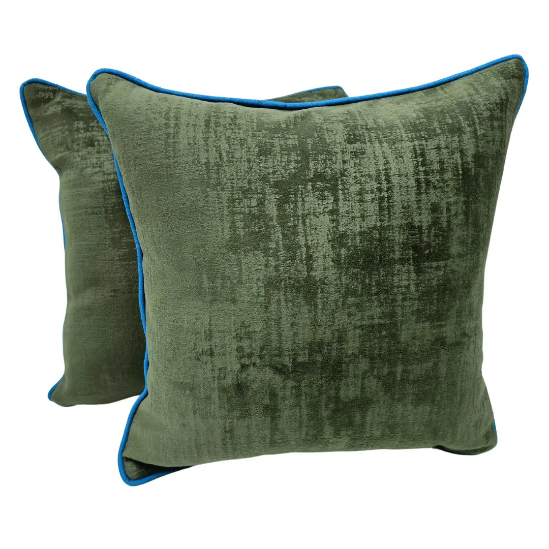 Green & Yellow Double Tone Pillow Covers (16x16, Set of 2) | ZIPCushions