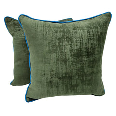 Green & Yellow Double Tone Pillow Covers (16x16, Set of 2)