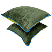 Green & Yellow Double Tone Pillow Covers (16x16, Set of 2) | ZIPCushions