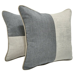 Ivory & Grey Pillow Covers (16x16, Set of 2)